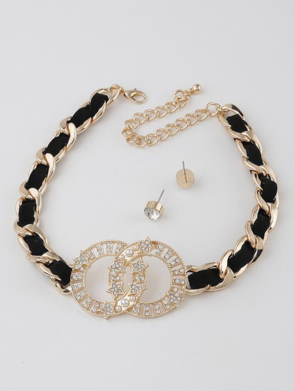Starred Oo Chain Choker Necklace